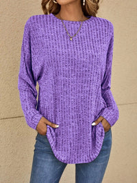 Yanna - Lässiger Langarm-Pullover – Lila