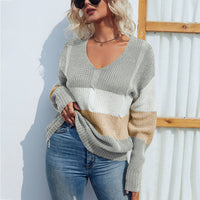GRENZÜBERSCHREITENDER V-AUSSCHNITT PULLOVER | MODERNER STIL, KOMFORTABEL, VIELSEITIG – Grau