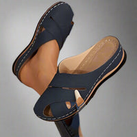 Greta | Bequeme Keilsandalen mit Zehenfreiheit – Blau