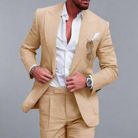 Tom | Premium Leinen Anzug für Männer – Khaki