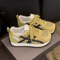 Damen Sportliche Sneaker mit atmungsaktiver Mesh-Oberfläche und stabilisierender Sohle – Gelb