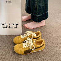 Damen Sportliche Sneakers aus hochwertigem Wildleder mit atmungsaktiver Sohle – Gelb