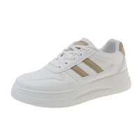 Damen Plattform Sneakers mit langlebiger Lederoberfläche und atmungsaktiver Dämpfung – Khaki