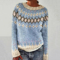 Nitzan - Stylischer Langarm Pullover – Blau