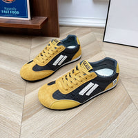 Damen Freizeit Sneakers mit atmungsaktiver Oberflächenstruktur und robustem Laufsohlenprofil – Gelb