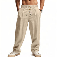 Hendrik | Herren Atmungsaktive Leinenhose – Hellkhaki