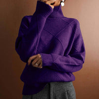 Denise | Warme Strickjacke – Dunkellila
