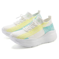 Damen Sneaker mit massivem Komfort und atmungsaktivem Obermaterial – Weißgelb