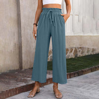 Gaia Sommerhose | Elegante luftige sommerhosen damen – Blau