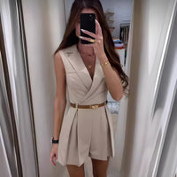 Sandra – Dein luftiger Einteiler für sonnige Tage – Beige (mit Streifen)