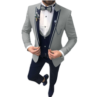 Slim Fit Hochzeitsgast Anzug für Herren | 3-Teilig – Grau