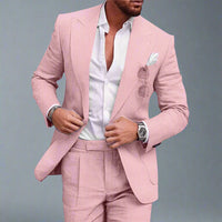 Tom | Premium Leinen Anzug für Männer – Rosa