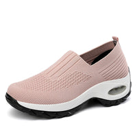 Damen Komfortable Slip-On Freizeitschuhe mit atmungsaktiver Strickoberfläche – Rosa