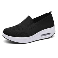 Damen Komfortable Slip-On Sneakers mit Luftpolstertechnologie – Schwarz