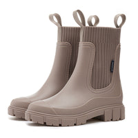 VALERIE | Klassische wasserdichte Chelsea-Stiefeletten – Taupe