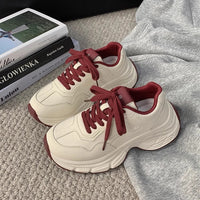 Damen Sportliche Sneakers mit bequemer Dämpfung und rutschfester Laufsohle – Rot