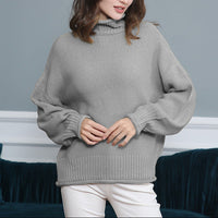 LANGÄRMIGER HOHER KRAGEN PULLOVER | ELEGANTER, BEQUEMER STIL – Grau