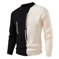 Bruno | Herren Strukturierter Zierband Strickpullover – Schwarz