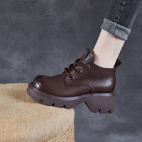 Damen Dirndl Schuhe | Schnürung Mit Breiter Sohle – Braun