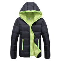 Mila | Wattierte Kapuzen Steppjacke – Schwarz+Grün