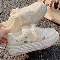 Damen Sneakers mit verspielten Applikationen und weichem Fußbett – Beige
