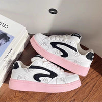 Damen Trendige Sneakers mit verspieltem Design und atmungsaktiver Netzstruktur – Schwarz