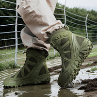 Herren Outdoor-Stiefel mit robustem wasserdichtem Obermaterial und rutschfester Sohle – Grün