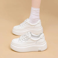 Damen Sportliche Plateausneaker mit ergonomischer Dämpfung und modernem Design – Weiß