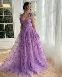 Heidi-Mode | Chic Schlitz Braut Party Strand Kleid – Lila lange Rock