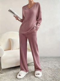 Maor - Gemütliches Zweiteiliges Loungewear Set – Rosa