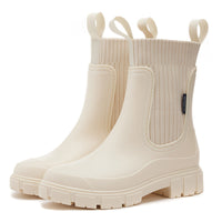 VALERIE | Klassische wasserdichte Chelsea-Stiefeletten – Weiß