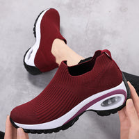 Damen Komfortable und luftdurchlässige Slip-On Sneakers – Rotbraun
