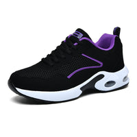 Damen Sportliche Sneakers mit luftgepolsterter Sohle und atmungsaktivem Obermaterial – Schwarz Lila