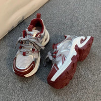 Damen Atmungsaktive Sport-Sneaker mit stoßdämpfender Sohle – Rot