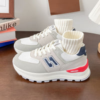 Damen Sportliche Sneaker mit strickbarem Kragen und bequemer Dämpfung – Blau