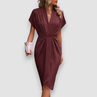 Lolla | Midi-Wickelkleid – Bordeaux