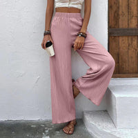 Fiona Sommerhosen | Elegante luftige sommerhosen damen mit weitem Bein – Rosa