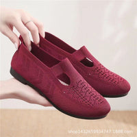 Damen Komfortable Ballerinas mit atmungsaktivem Design – Bordeaux