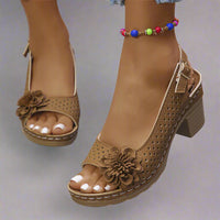 Benigna | Komfort-Sandalen mit Schnalle – Braun