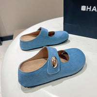 Damen Bequeme Hausschuhe mit schickem Riemen und leichtem Innenfutter – Blau