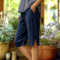 Fenja | Bequeme Bermuda mit Details – Marine