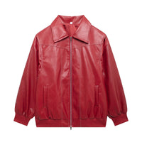 Clementine Übergroße Jacke – Rot