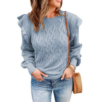 DAME LOCKERER LANGÄRMELIGER PULLOVER | BEQUEM UND STILVOLL – Blau