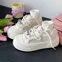 Damen Sportliche Sneakers mit atmungsaktiver Mesh-Oberfläche und elastischem Schaft – Rosa