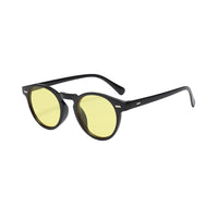 Runde Sonnenbrille mit halbtransparenter Fassung für Herren | Ideal für den täglichen Gebrauch im Freien – Gelb