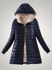 Ute | Damen Winter Fleece Gefütterte Daunenjacke – Marine