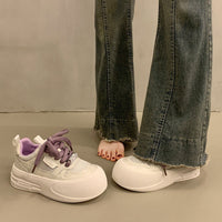 Damen modische und leichte Sneakers mit dämpfender Sohle – Lila