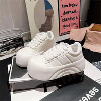Damen Fashion Sneakers mit extrahohem Plateau und komfortabler Dämpfung – Weiß