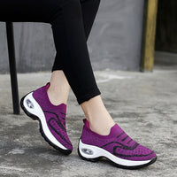 Damen Atmungsaktive Slip-On Laufschuhe mit Luftpolstertechnologie – Violett