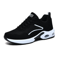 Damen Sportliche Sneakers mit luftgepolsterter Sohle und atmungsaktivem Obermaterial – Schwarz Weiß